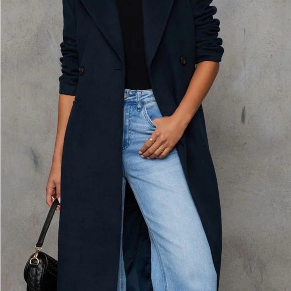 Vici Jackets & Blazers - Vici Navy Blue Long Blazer